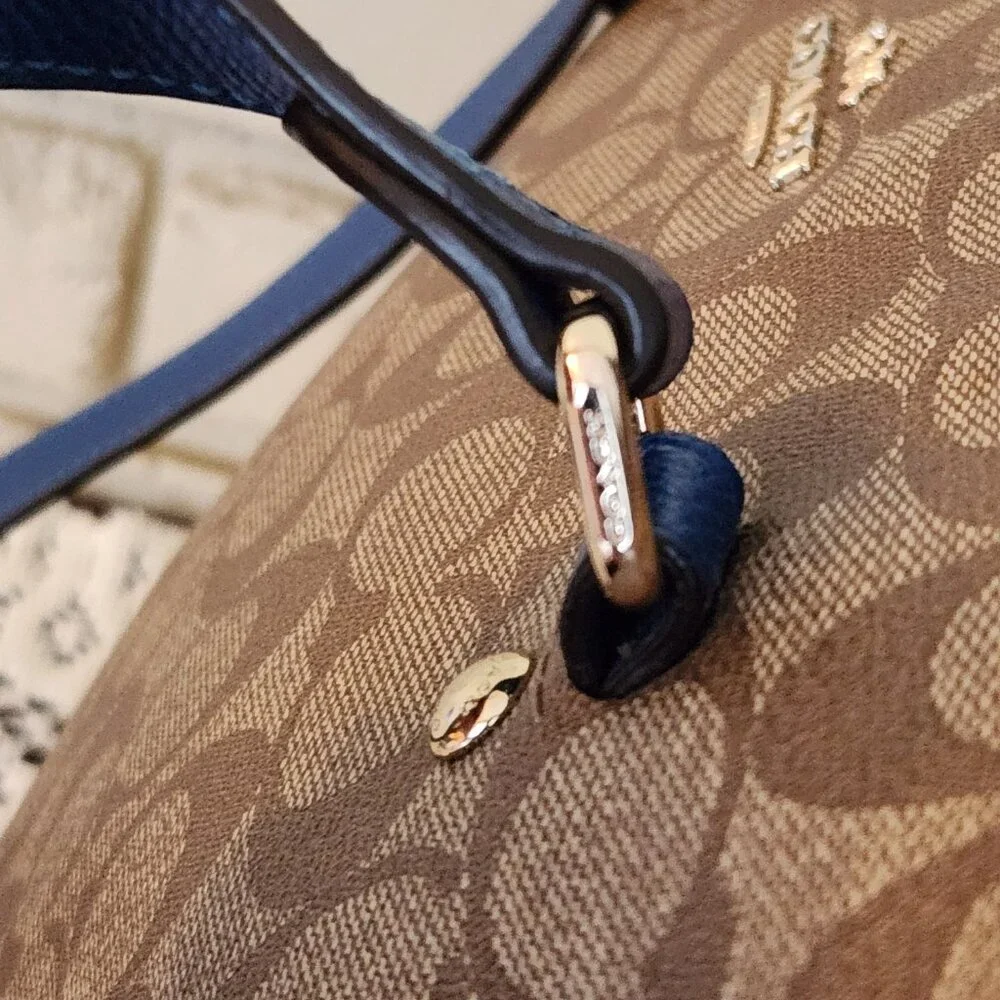Like New Coach Signature Blue Outline Satchel Tote Bag